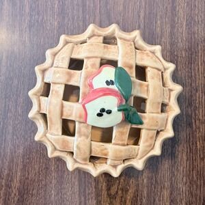 Vintage Ceramic Apple Pie Lattice Dish 7" Potpourri